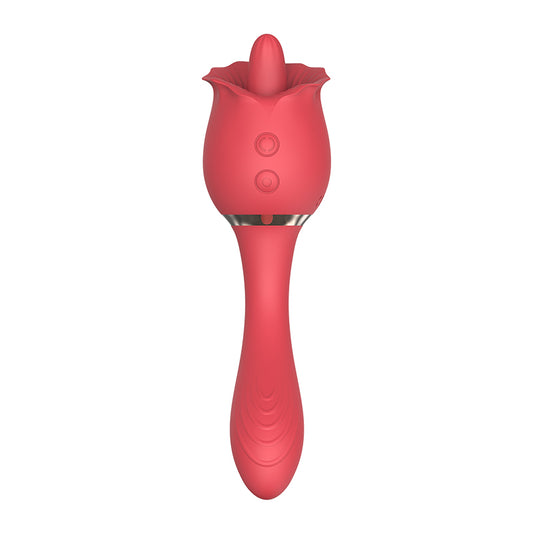 Rose Double Tongue Licking Vibrator ootyemo-d914.myshopify.com