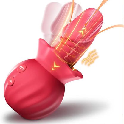 Rose Anal Vagina Retractable Dildo