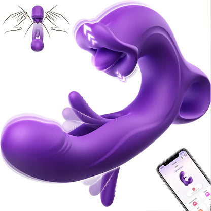Rose Slap Vibrating Tongue Licking Toy Vibrator