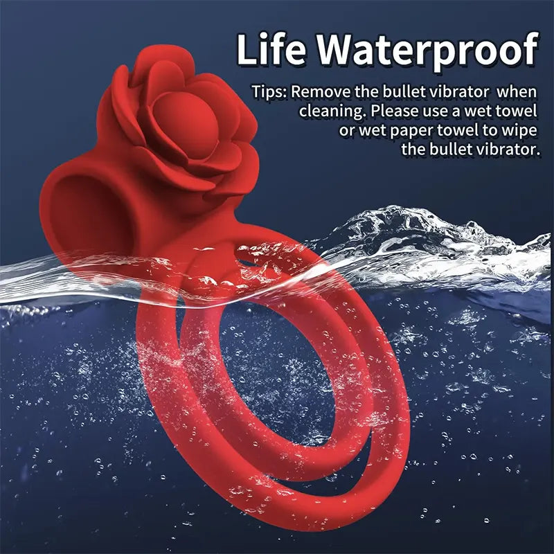 Rose Vibrating Stimulating Penis Ring