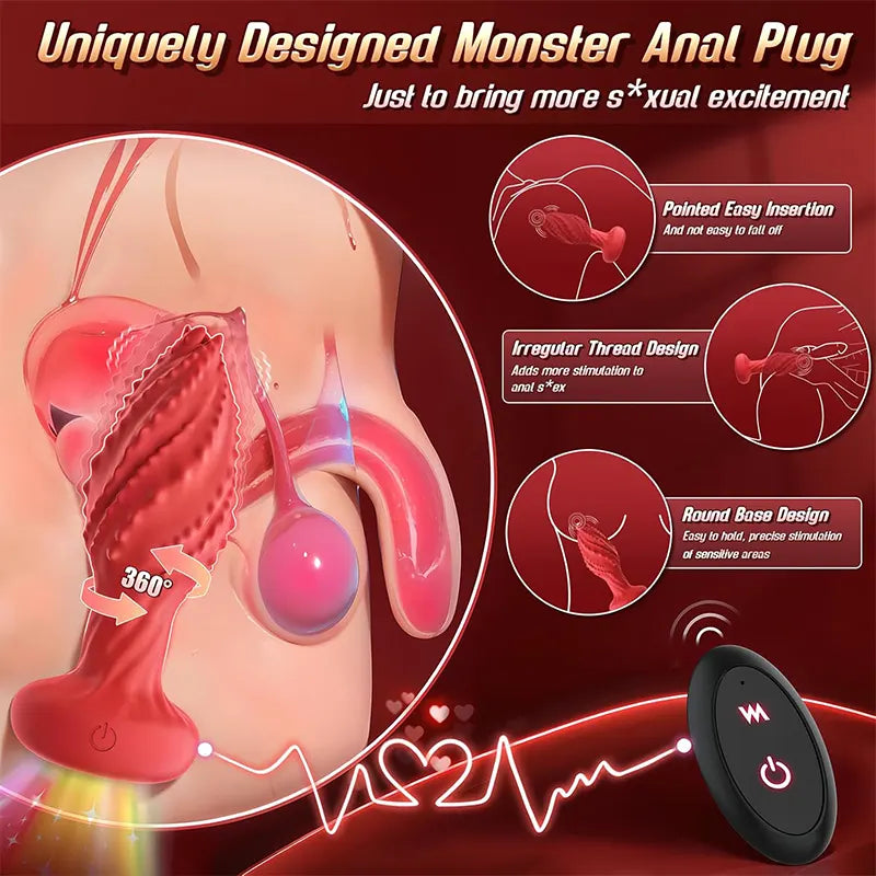 Remote Control Glowing Monster Anal Vibrator