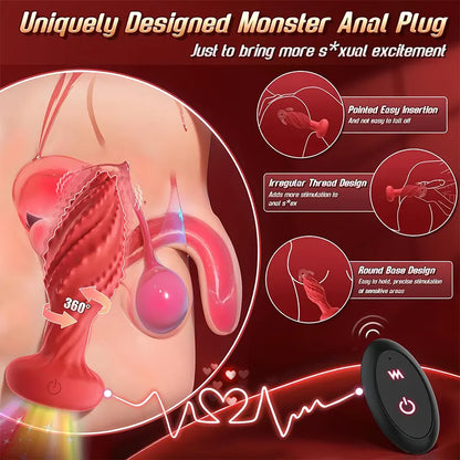 Remote Control Glowing Monster Anal Vibrator