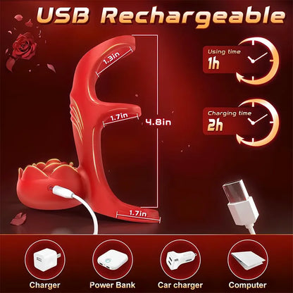 Rose Three Ring App Remote Control Penis Ring