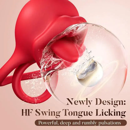 3 In 1 Vibrating Tongue Licking Cock Ring