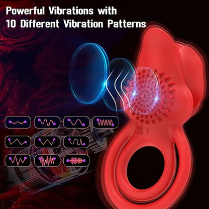 Rose Couple Vibrating Cock Ring