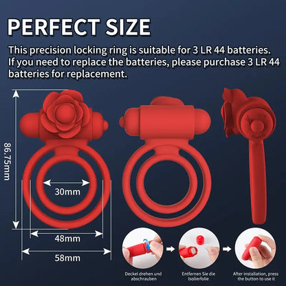 Rose Vibrating Stimulating Penis Ring