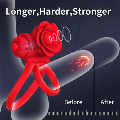 Rose Vibrating Stimulating Penis Ring