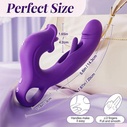 Rose Slap Vibrating Tongue Licking Toy Vibrator