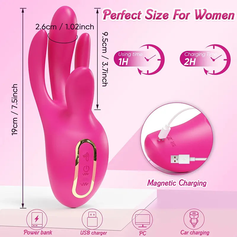 3 in 1 Finger insertion for clitoral stimulation G-spot vibrator