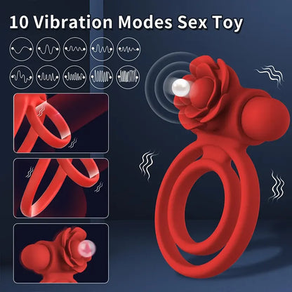 Rose Vibrating Stimulating Penis Ring