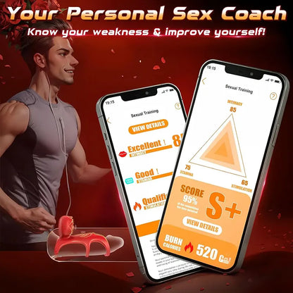 Rose Three Ring App Remote Control Penis Ring