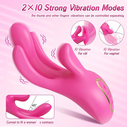 3 in 1 Finger insertion for clitoral stimulation G-spot vibrator