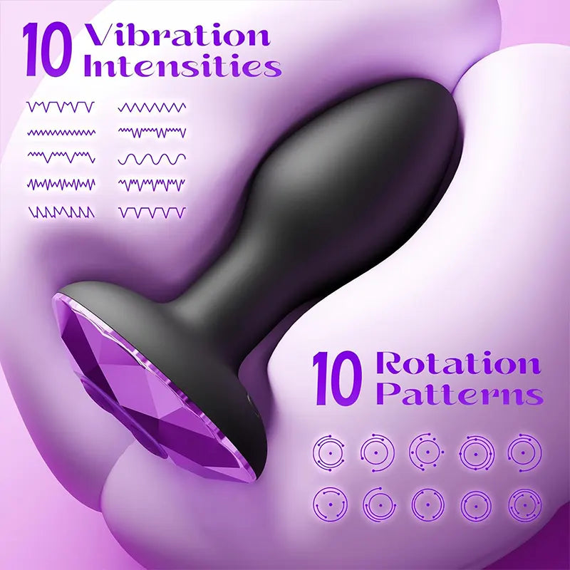 Remote Control Purple Diamond Vibrating Anal Plug