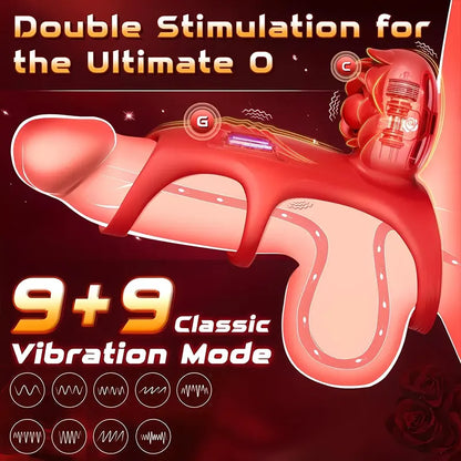 Rose Three Ring App Remote Control Penis Ring