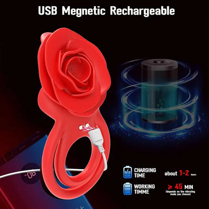 Rose Couple Vibrating Cock Ring