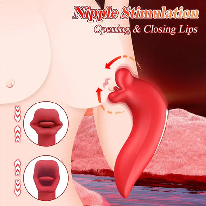 Double Red Lips Dual-Action Vibrator