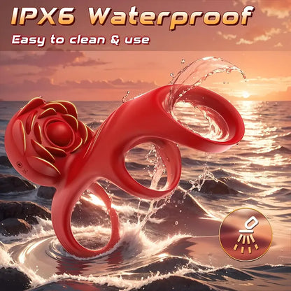 Rose Three Ring App Remote Control Penis Ring