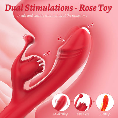 Multifunctional Vibrating Rose Toy Dildo