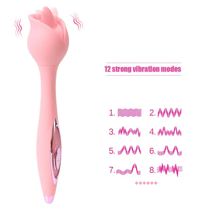 Rose Tongue Licking Wand Vibrator ootyemo-d914.myshopify.com