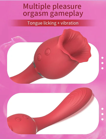 Rose Double Tongue Licking Vibrator ootyemo-d914.myshopify.com