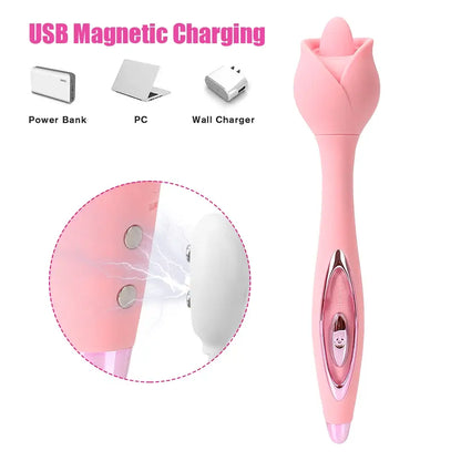 Rose Tongue Licking Wand Vibrator ootyemo-d914.myshopify.com