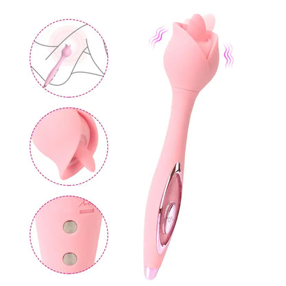 Rose Tongue Licking Wand Vibrator ootyemo-d914.myshopify.com