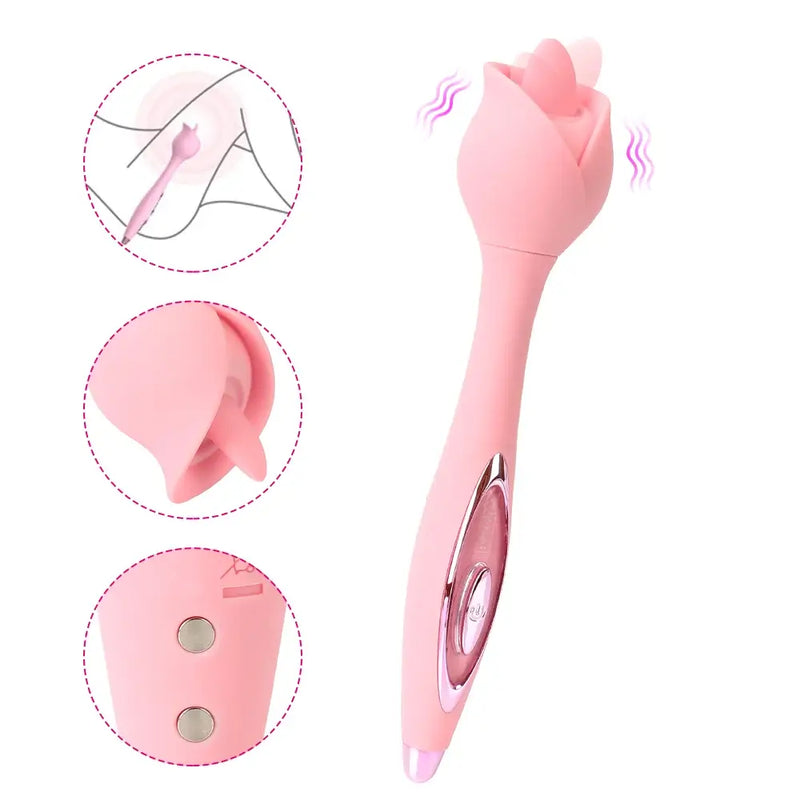 Rose Tongue Licking Wand Vibrator ootyemo-d914.myshopify.com