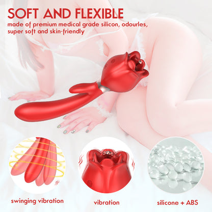 Rose Flirting Double-headed Vibrator ootyemo-d914.myshopify.com