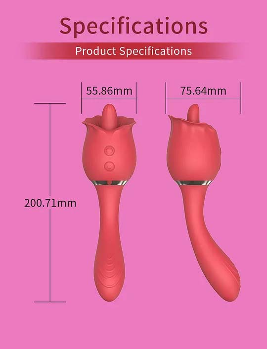 Rose Double Tongue Licking Vibrator ootyemo-d914.myshopify.com