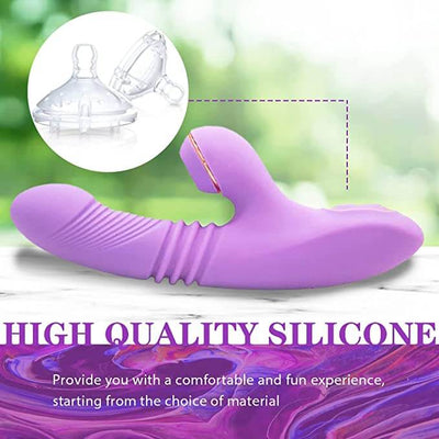 7-frequency Automatic Sucking Telescopic Vibrator Purple