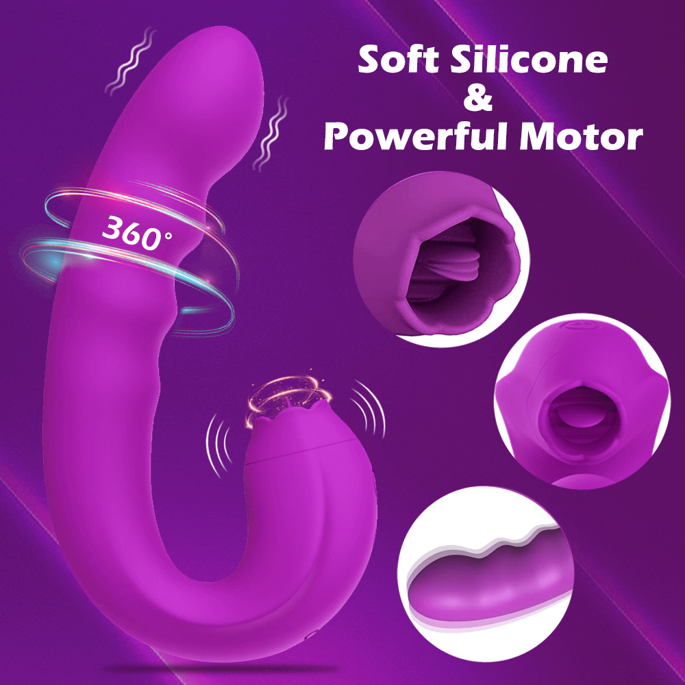 G-spot Nipples Clit Tongue Licking Vibration Purple