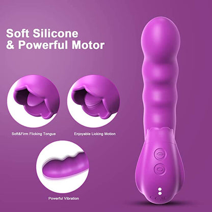 G-spot Nipples Clit Tongue Licking Vibration Purple