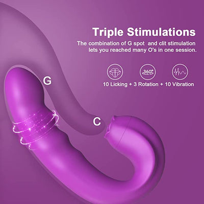 G-spot Nipples Clit Tongue Licking Vibration Purple