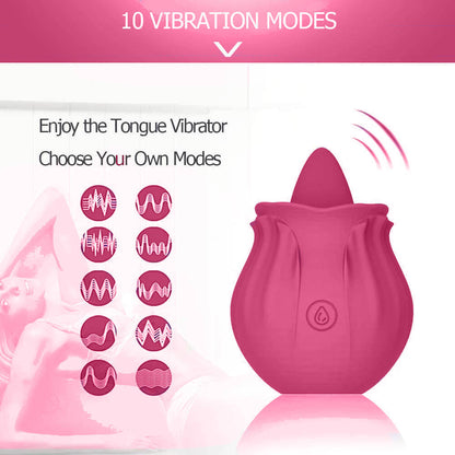 Rose Artificial Tongue Clitoral Vibration Masturbator