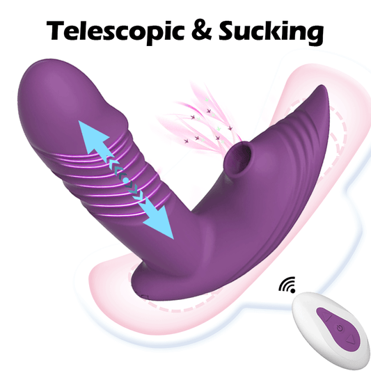 Telescopic Sucking Wearable Massager Purple