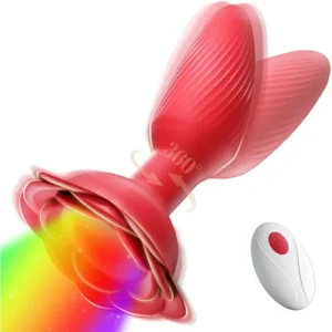 Rotating LED Rose Anal Plug – 360° Motion, 10 Modes