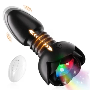 Thrusting & Vibrating Anal Plug – LED & Remote Control