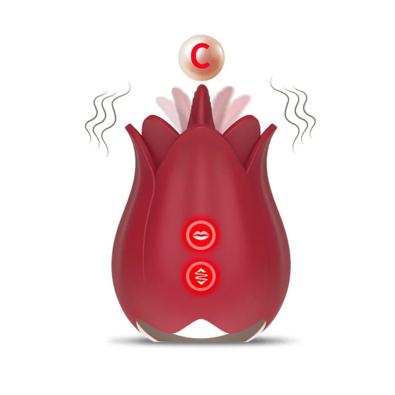 The Rose Toy with Tongue for Women Red
