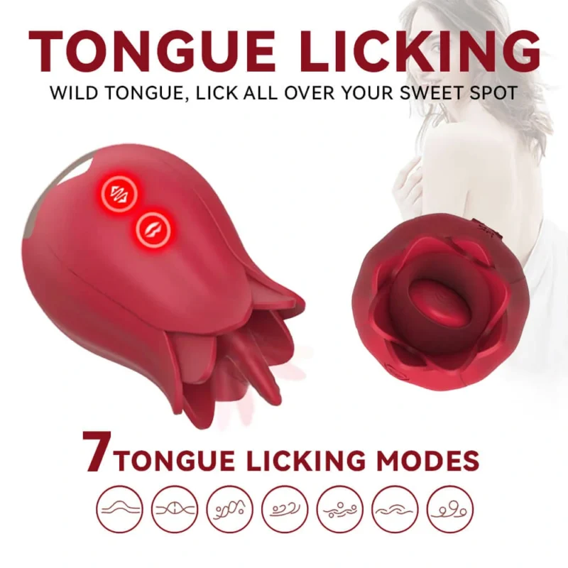 The Rose Toy with Tongue for Women Red