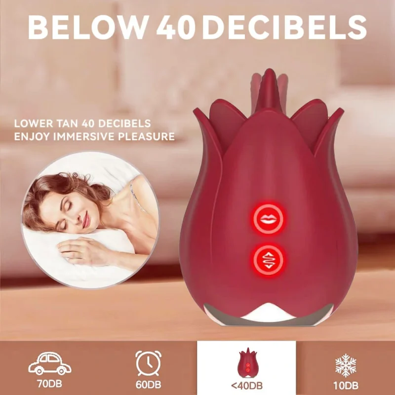 The Rose Toy with Tongue for Women Red