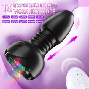 Thrusting & Vibrating Anal Plug – LED & Remote Control