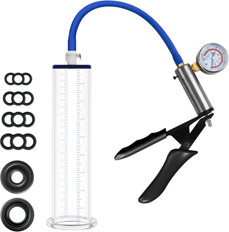 Durable Acrylic Vacuum Pump with Silicone Sleeve & Pressure Gauge