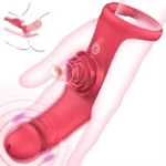 2-in-1 Finger Rose Vibrator – Dual Stimulation with 9 Modes
