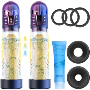 3-in-1 Automatic Penis Pump with LED & Cock Rings