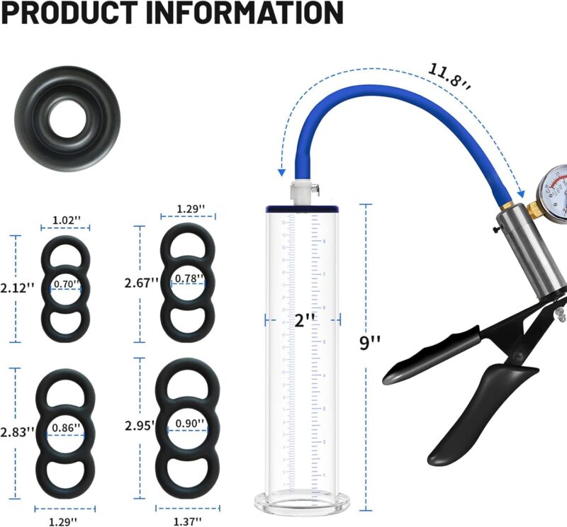 Durable Acrylic Vacuum Pump with Silicone Sleeve & Pressure Gauge