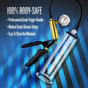 Professional-Grade Penis Pump with Brass Handle & Precision Gauge