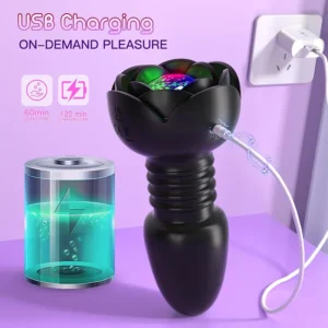 Thrusting & Vibrating Anal Plug – LED & Remote Control