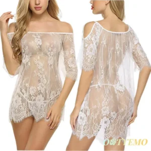 Off-Shoulder Lace Suspender Skirt Lingerie