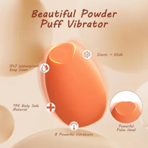 Orange Makeup Puff Clit Vibrator