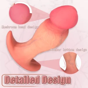 Realistic Big Glans Silicone Butt Plug with Anchor Base